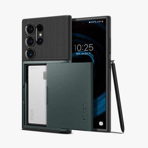 ACS07306 - Galaxy S24 Ultra Case Slim Armor CS in Black showing the back